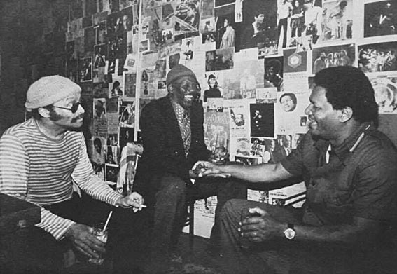 Cecil Taylor, Randy Weston and McCoy Tyner sharing stories in Todd Barkans office at Keystone Korner in 1978  © photo X by courtesy of Todd Barkan