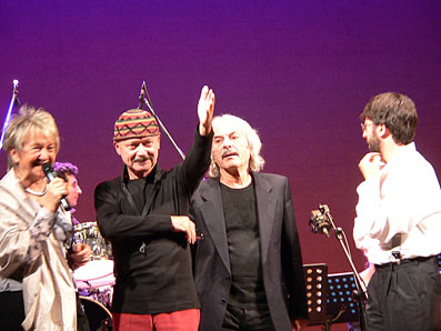 Gabriella Piccolo, Directrice du Festival Padoue, Claudio Fasoli, Enrico Rava, Riccado Brazzale, 2006 © Serge Baudot