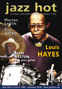 Jazz Hot n685, couverture: Louis Hayes © David Sinclair, en médaillon: Randy Weston © Pascal Kober