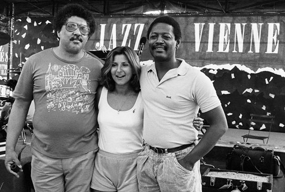 Rufus Reid, Janis Siegel et Victor Lewis, Jazz  Vienne, 3 juillet 1987 © Pascal Kober