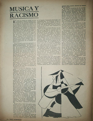 Article Musique et Racisme, collection Patrick Dalmace