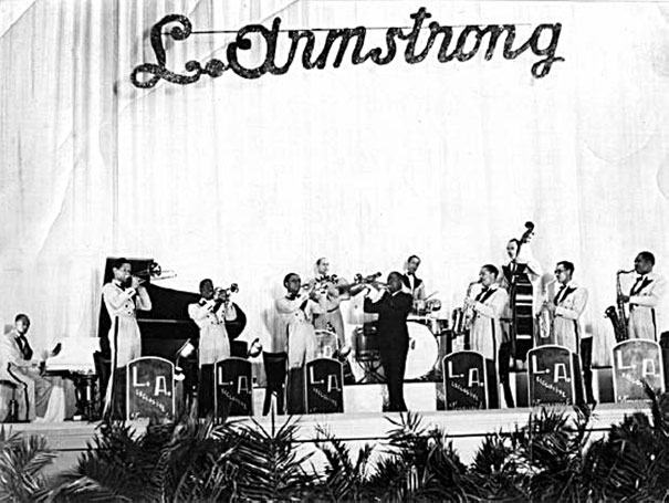 Concert Louis Armstrong,  l"Odéon, 1934 © photo X, Coll. Félix W. Sportis