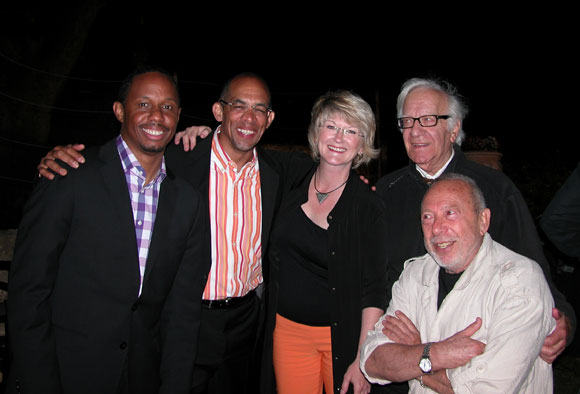 Willie Jones III (dm), Darryl Hall (b), Dena DeRose (p), Roger Mennillo et Jean Pelle,  Jazz  Beaupré, 12 juillet 2014 © Félix W. Sportis