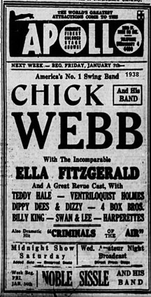 1938, Chick Webb et Ella  l'Apollo