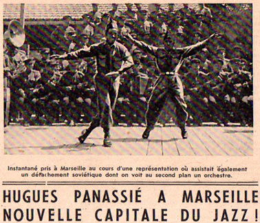 Libération: Marseille 1945, Jazz Hot n°1-1945 © Archives Jazz Hot Danseurs américains et orchestre russe à Marseille en 1945