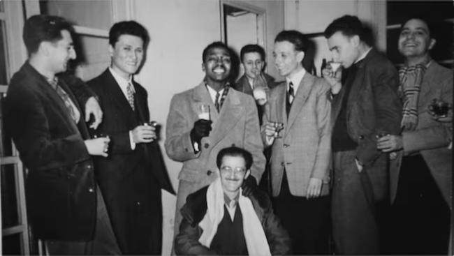 Robert Pettinelli (2e  gauche), James Moody et Marcel Zanini (au centre), documentaire Jazz  Marseille, image extraite de YouTube