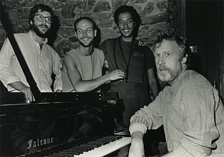 Ed Felson (b), Jon Hazilla (dm), Ricky Ford (s), Ran Blake, Photo X  © by courtesy, New England Conservatory Archives