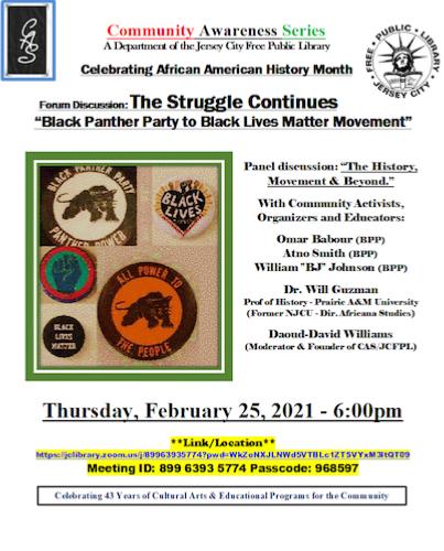 CAS: African American History Month, Black Panther Party to Black Lives Matter Movement, 25 février 2021