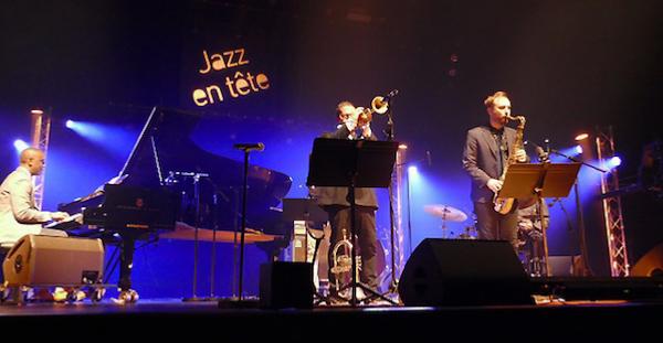 Danny Grissett (p), Jim Rotondi (tp), Jon Bouteiller (ts), Darryl Hall (b, caché), Jazz en Tête, Clermont-Ferrand, 19 octobre 2022 © Serge Baudot 