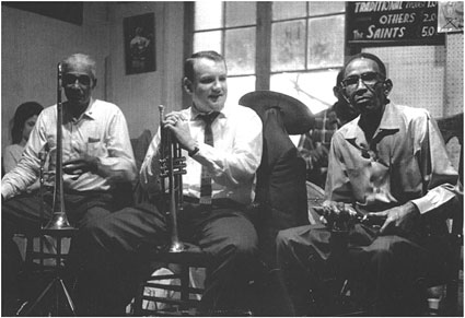 Louis Nelson, Keith Smith, George Lewis, New Orleans 1965 ©photo X by courtesy of Keith Smith