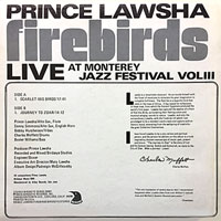 1970. Prince Lawsha, Firebirds, Live at Monterey Jazz Festival Vol.III, verso, Birdseye
