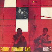 1958. Chris Barber's Jazz Band with Sonny Terry and Brownie McGhee, Sonny, Brownie and Chris