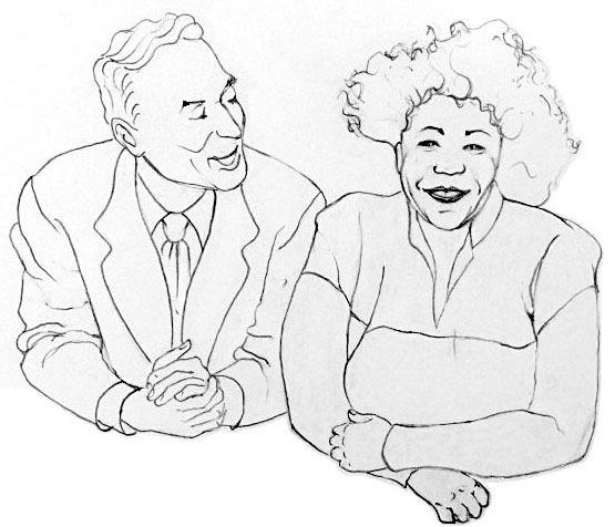 Norman Granz et Ella Fitzgerald par Sandra Miley Norman Granz et Ella Fitzgerald par Sandra Miley