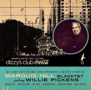 Affiche du concert avec Marquis Hill au Dizzy's Club