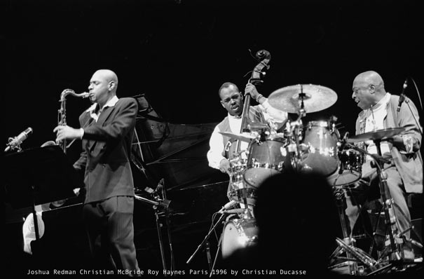 Joshua Redman, Christian McBride, Roy Haynes, Paris 1996 © Christian Ducasse