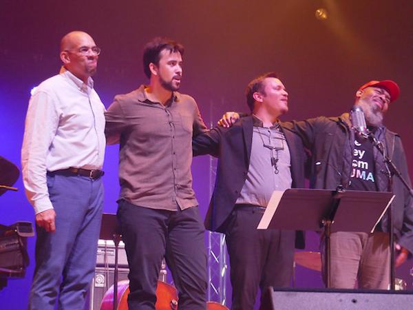 Darryl Hall (b), Eduardo Farias (p), Baptiste Herbin (as), Antonio Carlos Harlando (dm), Jazz en Tête, Clermont-Ferrand, 21 octobre 2022 © Serge Baudot