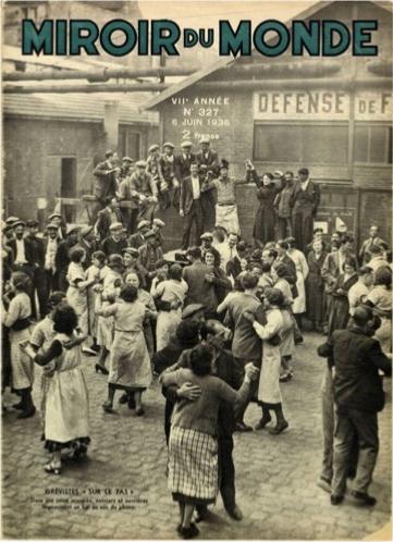 Couverture de Miroir du Monde n327 du 6 juin 1936, un bal dans une usine occupée