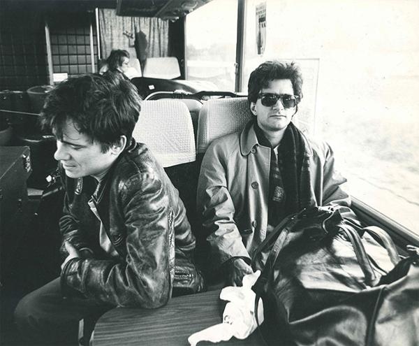Joris Dudli ( gauche) et Heiri Känzig  droite), en tournée avec le VAO, 1984 © Erich Dorfinger by courtesy of Heiri Känzig