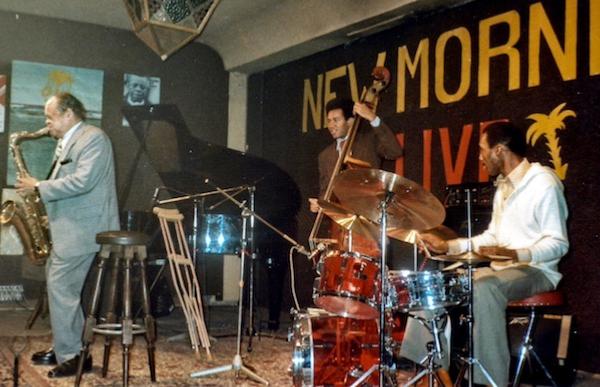 Arnett Cobb (ts), Paul Thommen (p), John Clayton (b), Alvin Queen (dm), New Morning, Genve, Suisse, 1981 © Photo X, Collection Alvin Queen by courtesy