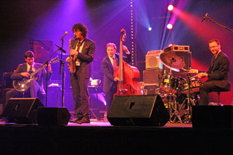 Luigi Grasso Quartet: Pasquale Grasso, Luigi Grasso, Ari Roland, Keith Balla, Festival Jazz en Comminges 2014, St-Gaudens ©Guy Reynard