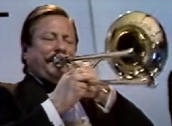 Claude Gousset dans le French All Stars Trombone Quartet + Jack Diéval Trio, vers 1986, archives Michel Laplace