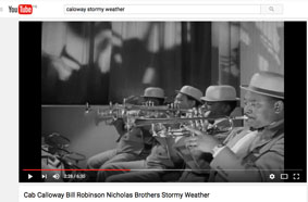 1943, Stormy Weather, Cab Calloway Orchestra, section de trompettes, Jonah Jones au premier plan © YouTube