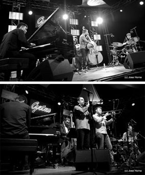 Concours, photo du haut : Art Tuznik, photo du bas : Bartosz Pernal-Michal Szkil Quintet, Getxo 2013 © Jose Horna